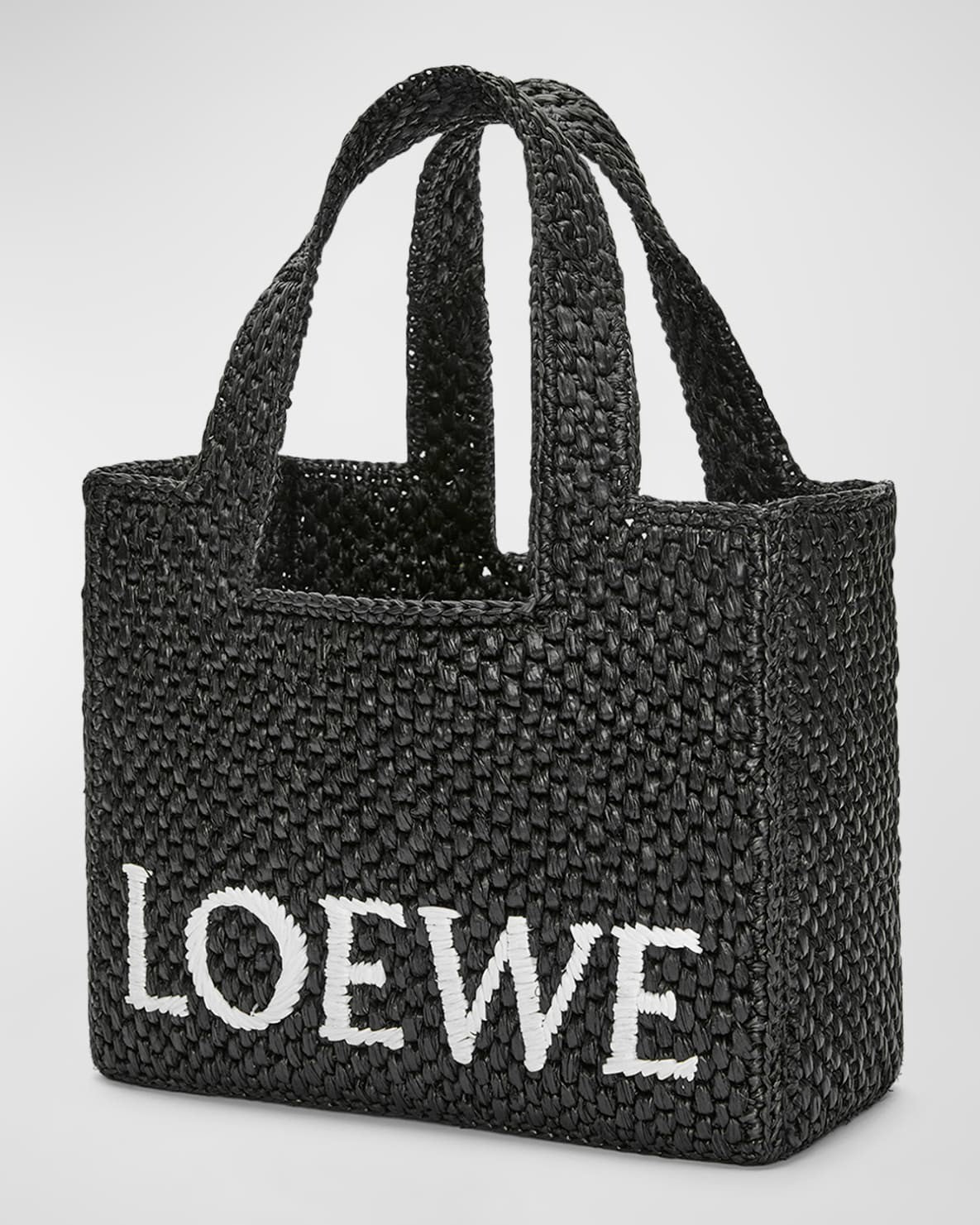 Loewe Borsa Tote Small Font in Rafia