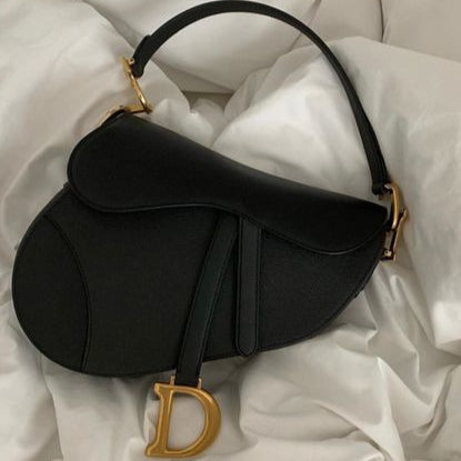 Borsa Saddle Dior – Pelle di vitello grained nera