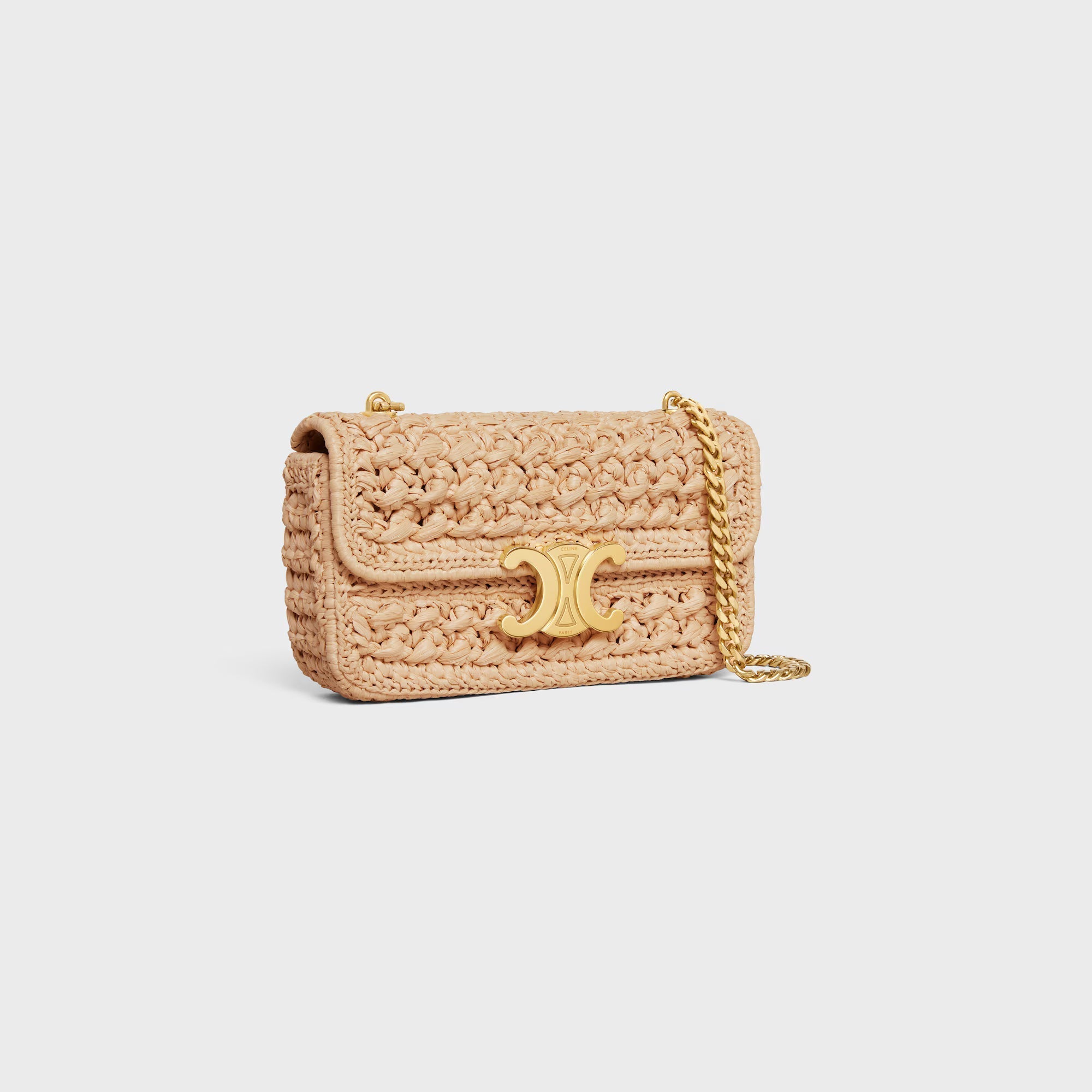 CL Borsa a Tracolla in Paglia con Catena 25×14 cm