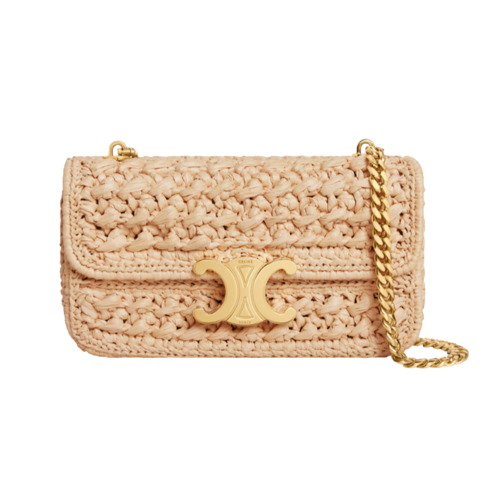 CL Borsa a Tracolla in Paglia con Catena 25×14 cm
