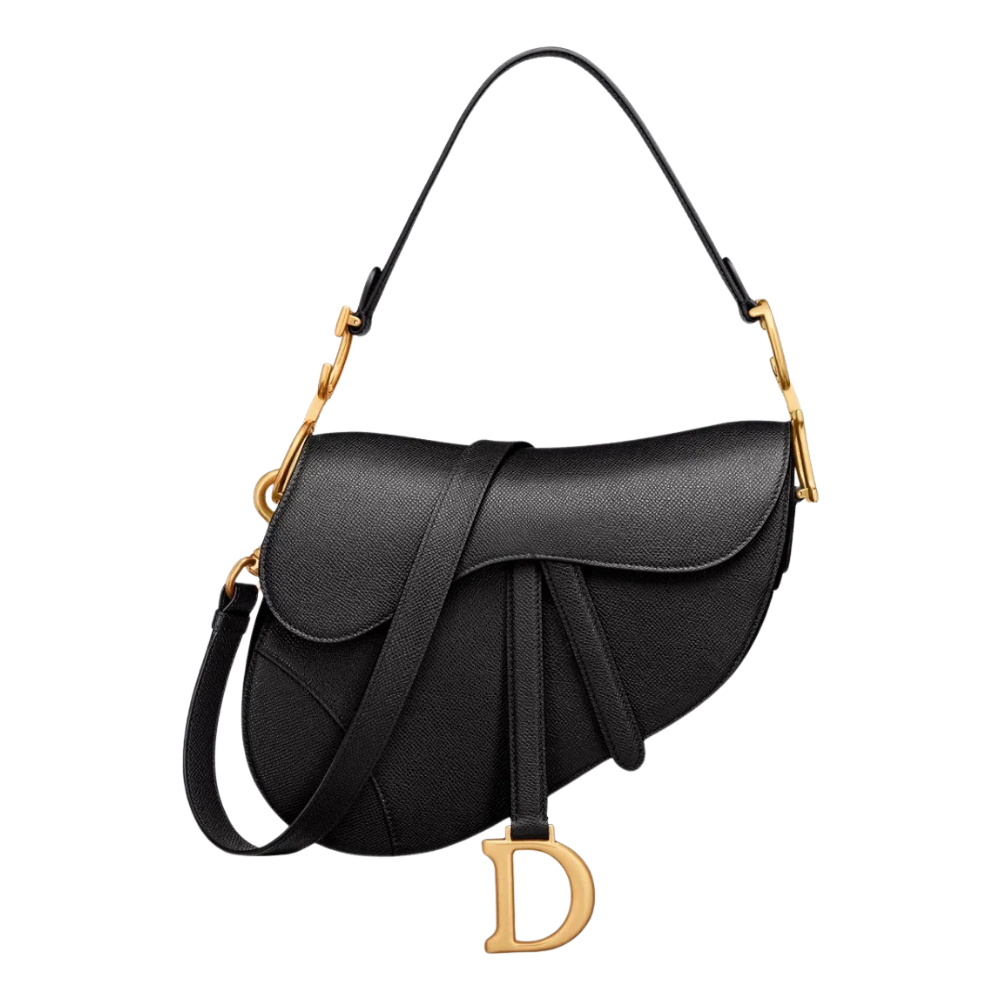 Borsa Saddle Dior – Pelle di vitello grained nera