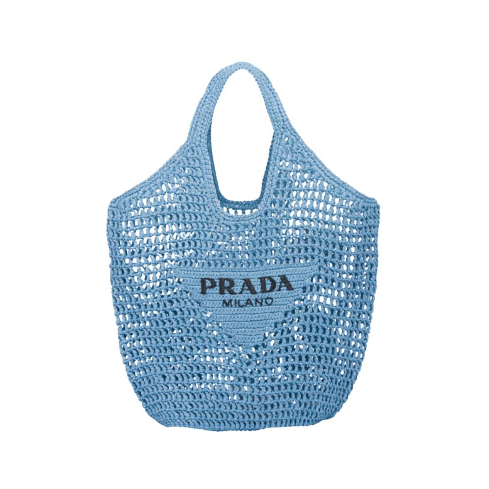 PR Borsa Tote in Rafia - Blu