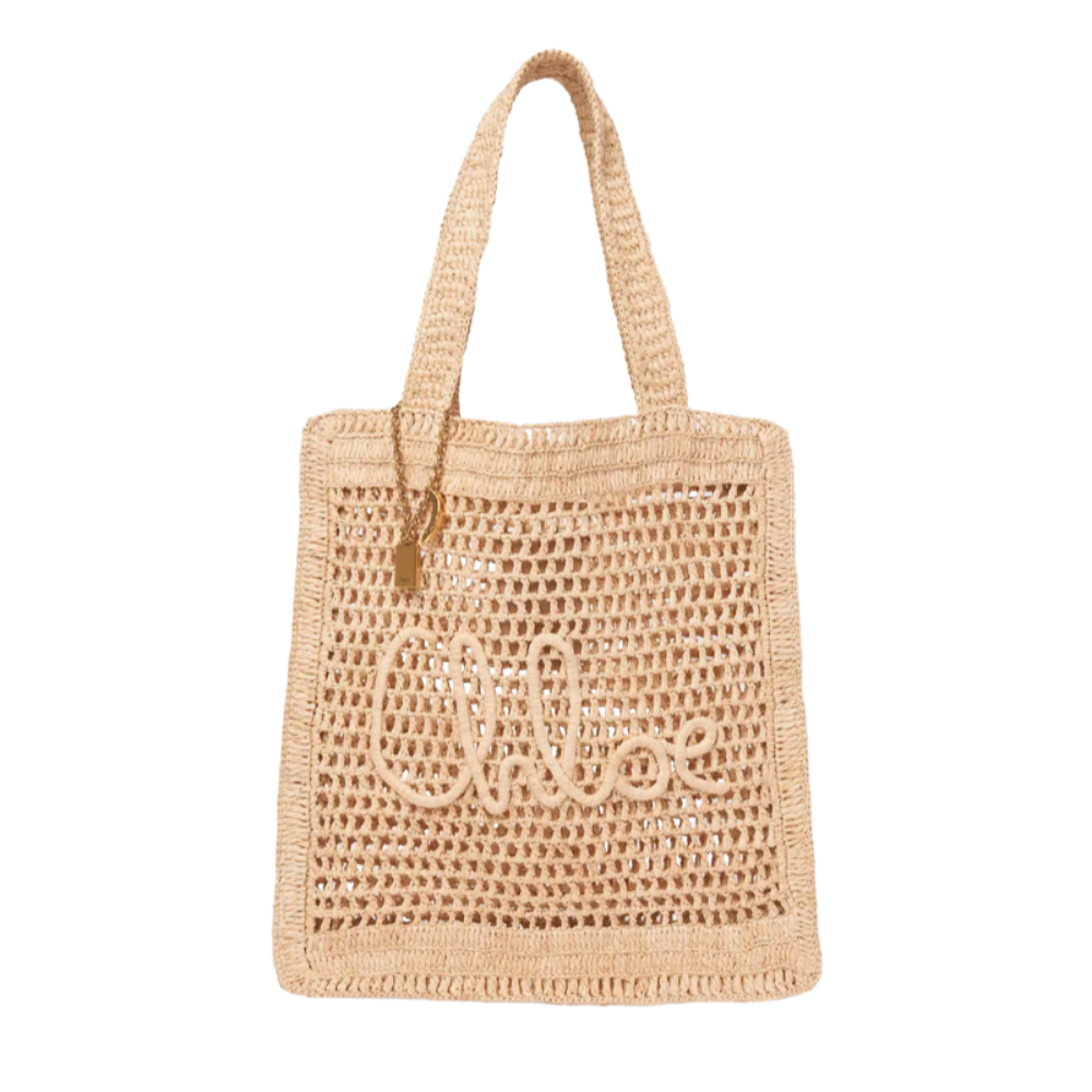 Chloé Borsa Tote Banana Estiva in Rafia