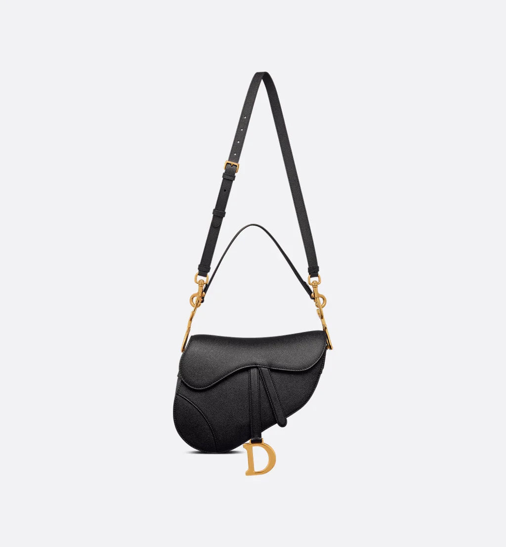 Borsa Saddle Dior – Pelle di vitello grained nera