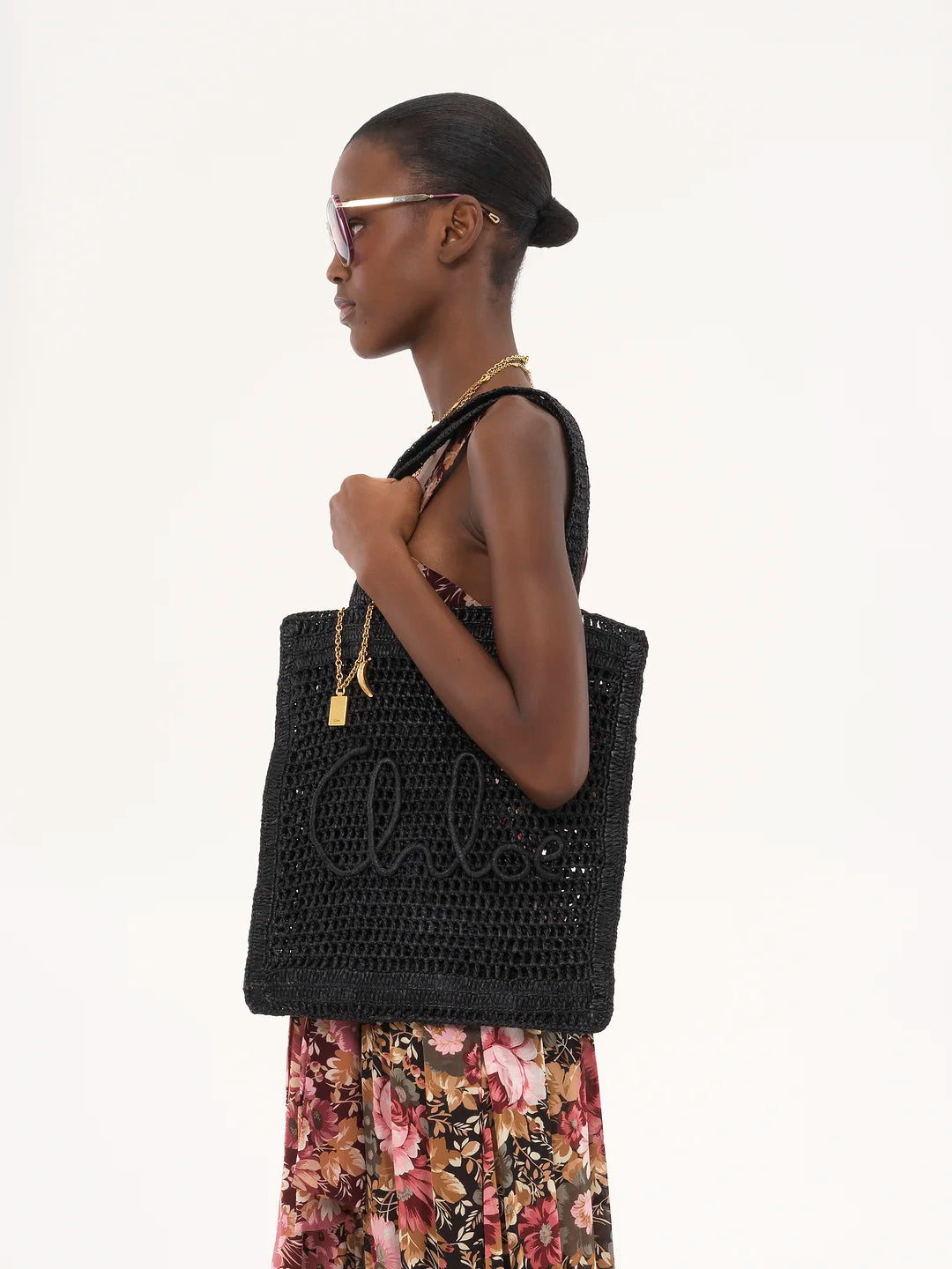 Chloé Borsa Tote Banana Estiva in Rafia